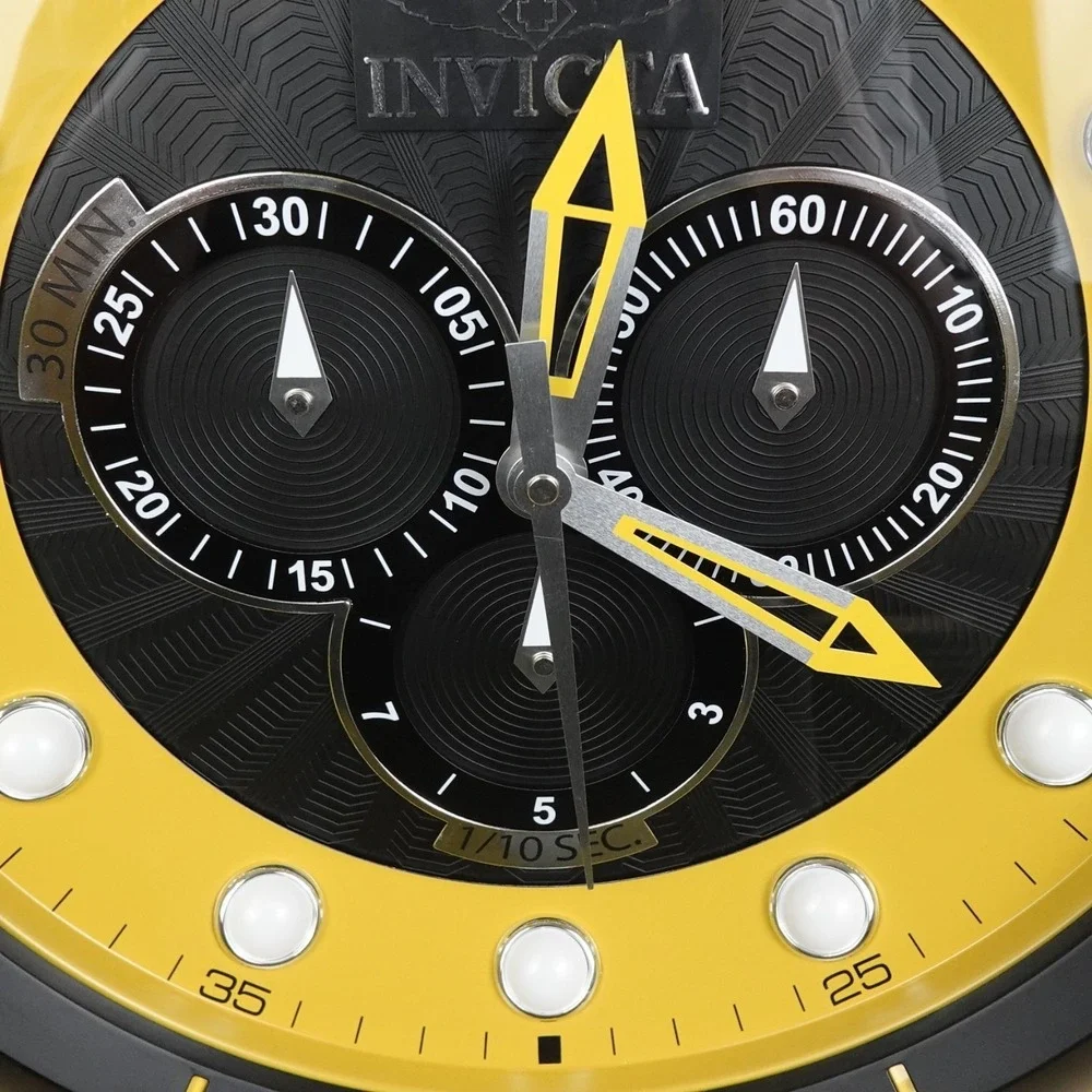 Invicta Venom Wall Clock Chronograph Watch Black Yellow Horology Collectible 20